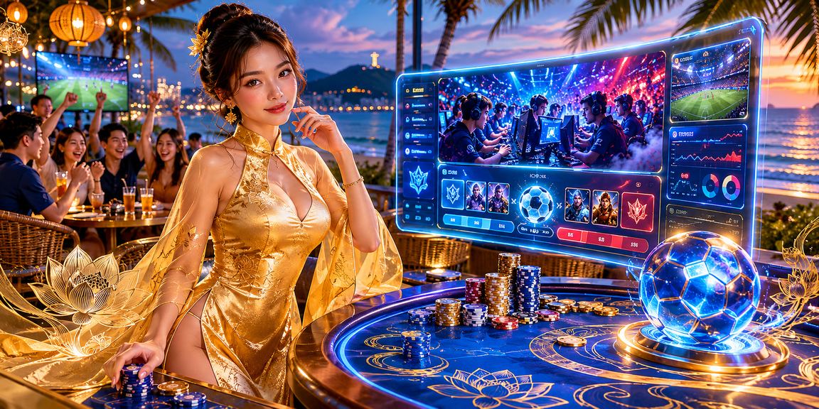 Không khí esports tại Vũng Tàu với người mẫu áo dài và màn hình cược